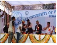 Mr. Nowang Wangnow & Mr. Shiekh Tabrez of CAU, Imphal, Quiz Team, collecting 2nd position certificate of the Youth Festival from the dignitaries.